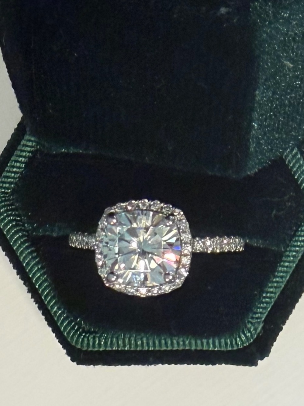 Cushion Halo Diamond Engagement Ring in White Gold - Classic Sparkle